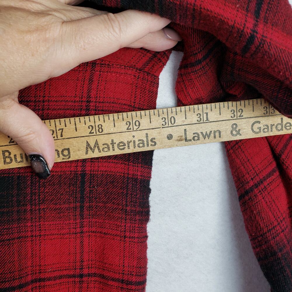 Maurices Size 4X Shacket Red Black Classic Plaid Cabincore Hipster Grunge Casual - Picture 4 of 8